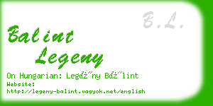 balint legeny business card